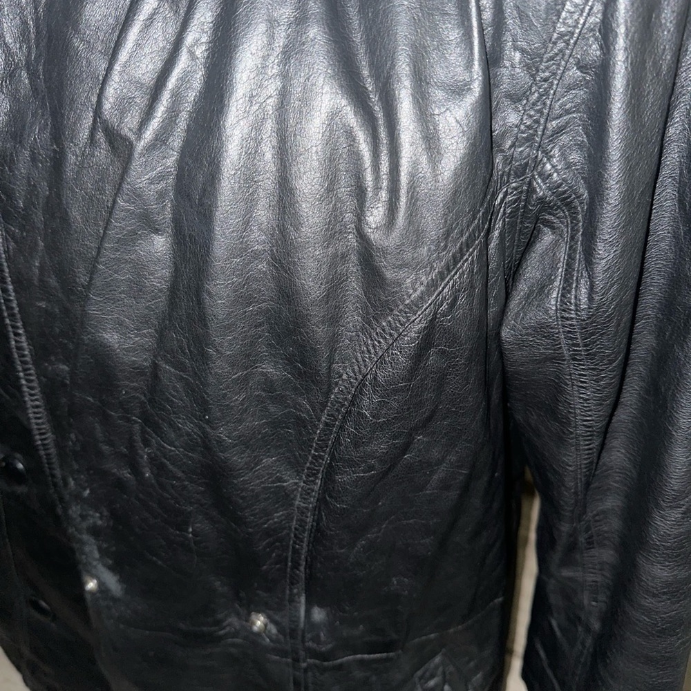 Men’s Pre Own As Is SizeS Small Button Wilson’s Express Black Leather Jacket - Picture 4 of 6